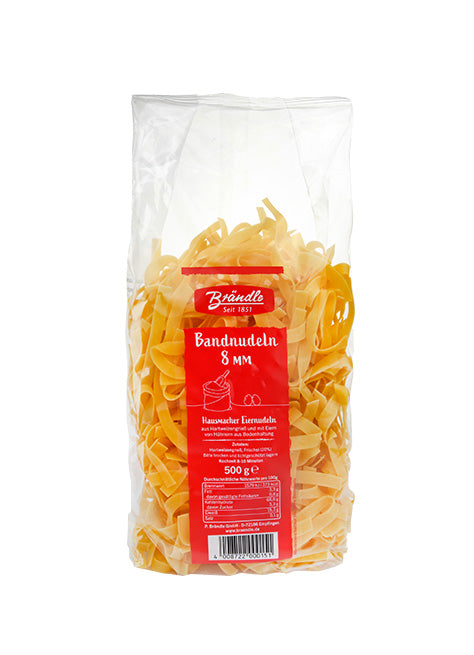 500 gram pack of Brändle ribbon noodles with a width of 8 millimeters