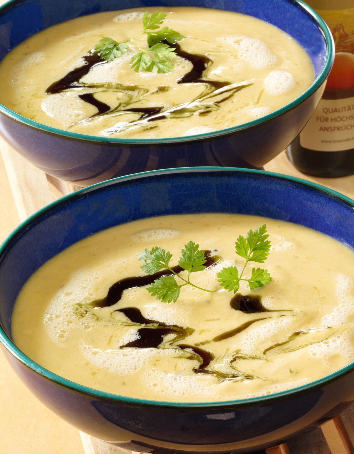 Potato and pumpkin foam soup