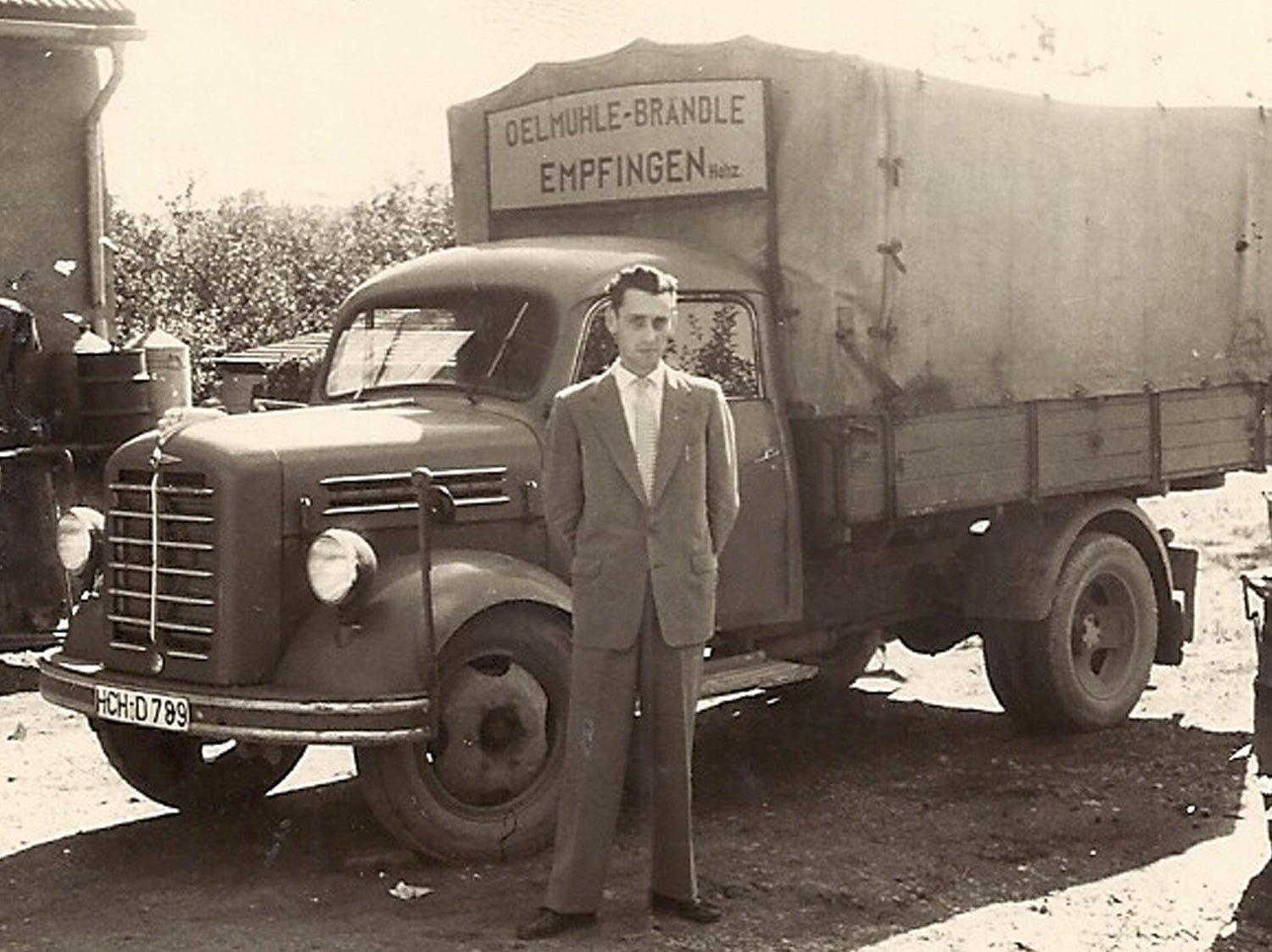 Brändle History - 1960-1985 - Pius Brändle with his truck